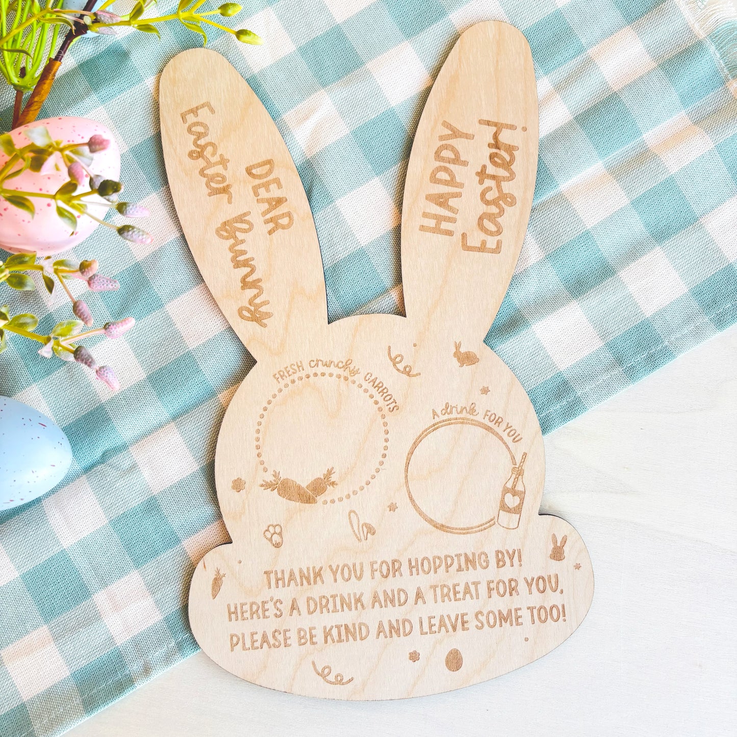 Engraved Easter Bunny Treat Board