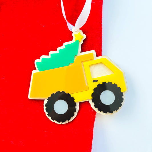 Personalised Construction Truck Christmas Ornament