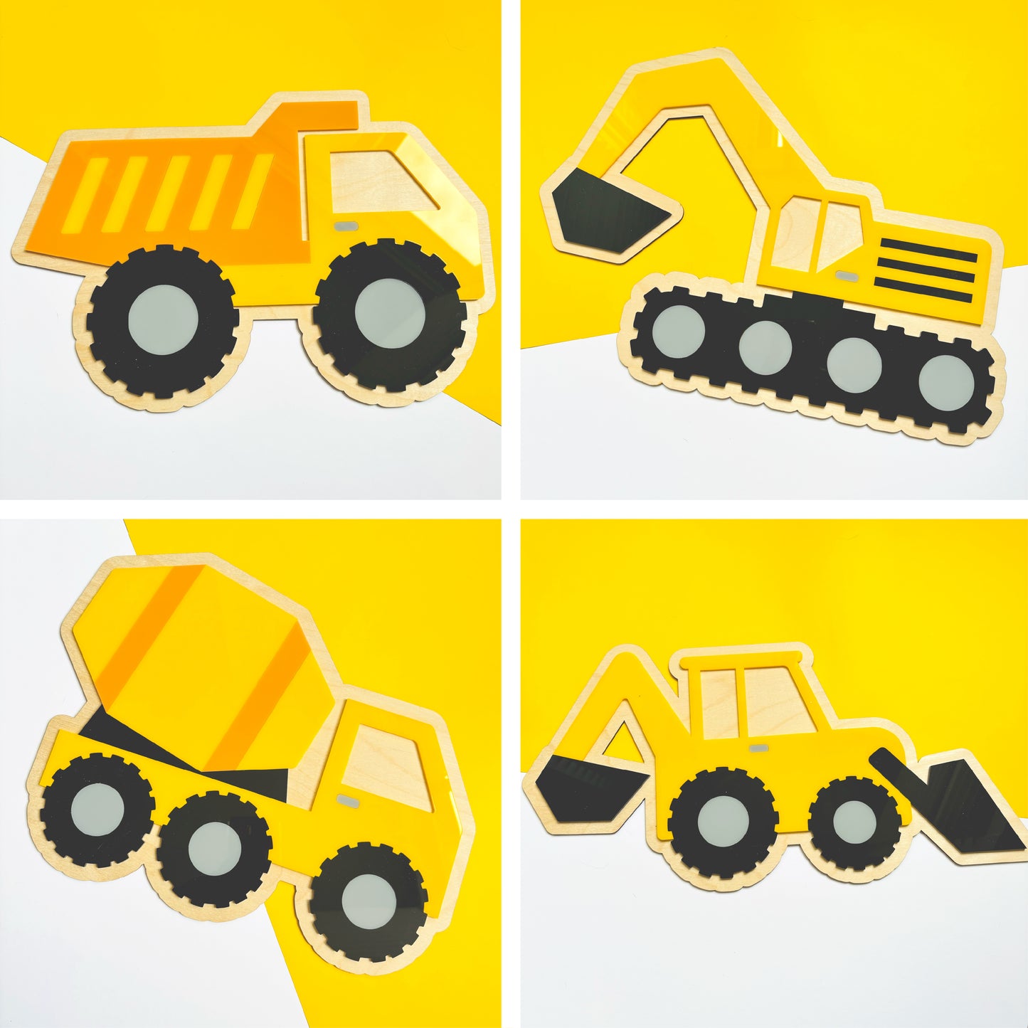 Construction Vehicle Wall Set - Bundle of 4