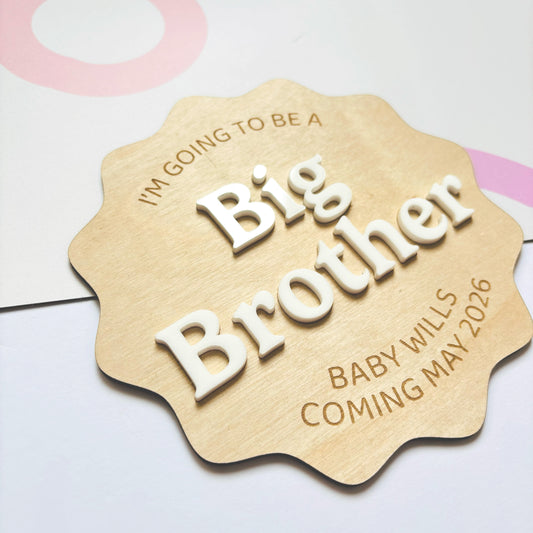I'm Going to Be a... Sibling Pregnancy Announcement Plaque