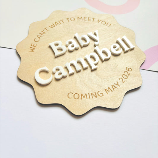 We Can't Wait to Meet You Pregnancy Announcement Plaque