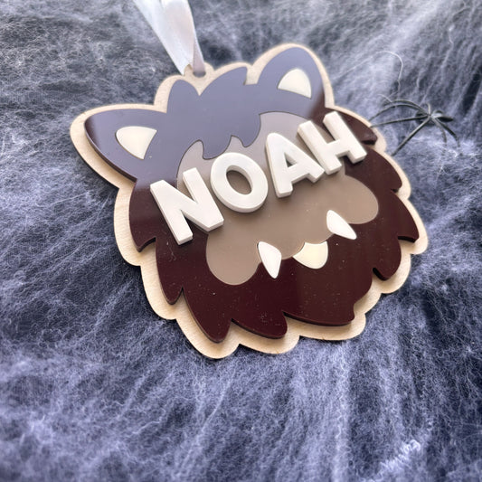 Personalised Werewolf Halloween Basket Tag