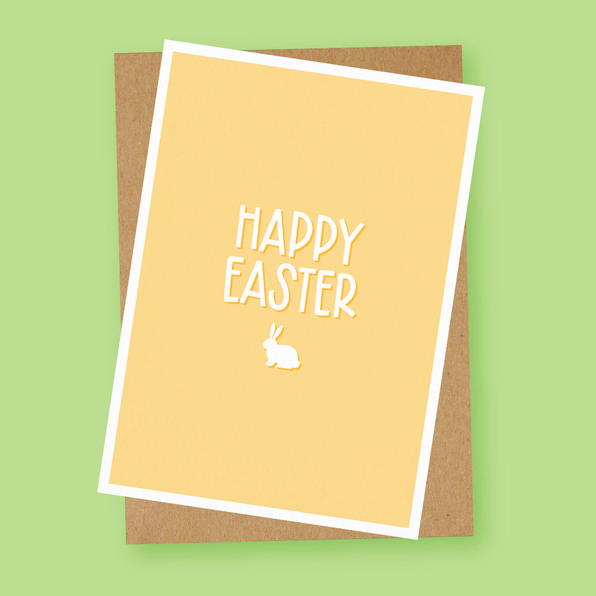 Minimalistic Happy Easter Card Yellow
