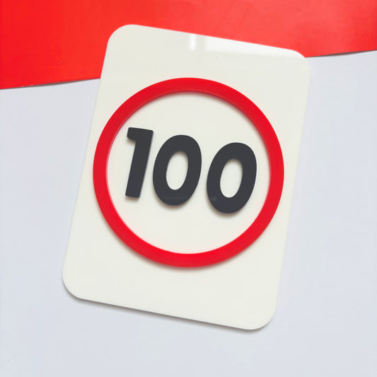 100 Speed Limit Acrylic Wall Sign