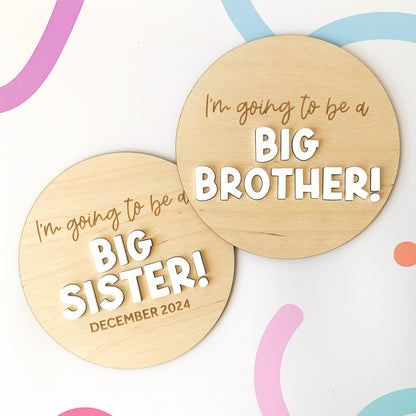 Pregnancy Announcement Big Brother/Sister Plaque