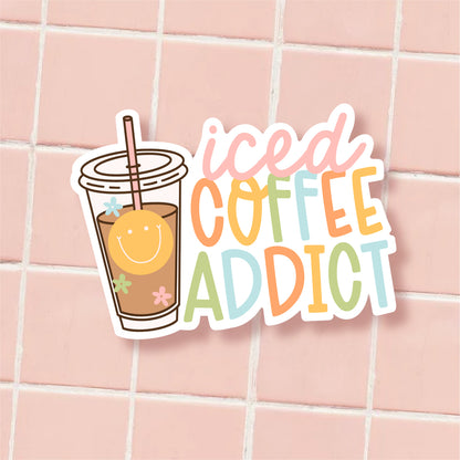 Iced Coffee Addict Vinyl Die Cut Sticker