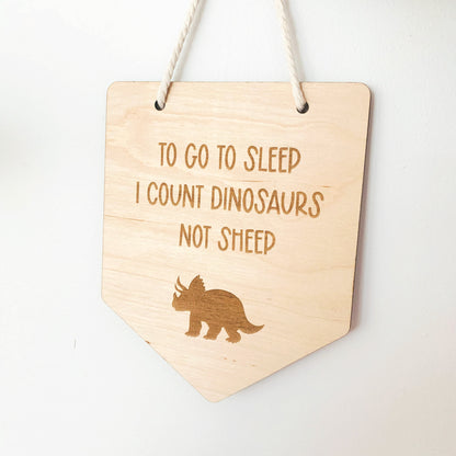 Count Dinousaurs to Sleep Wooden Sign/Banner