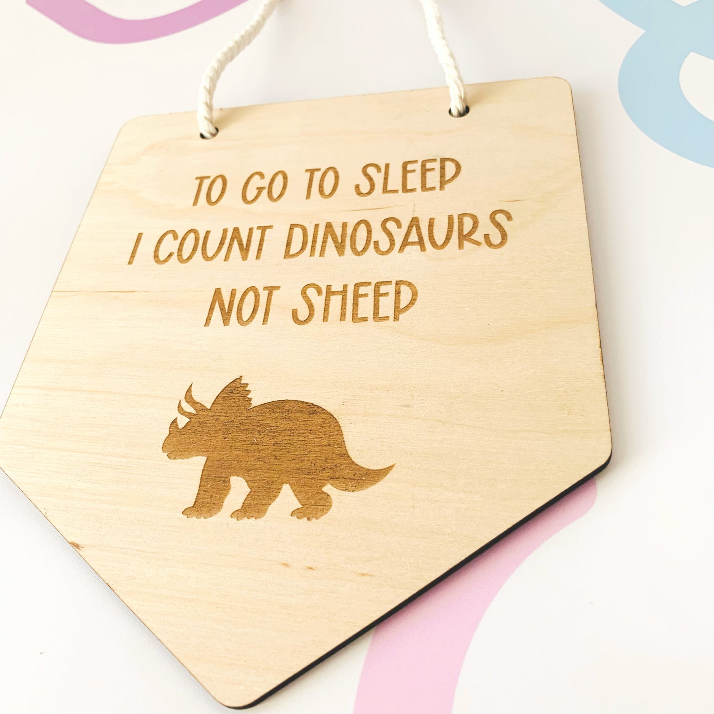 Count Dinousaurs to Sleep Wooden Sign/Banner