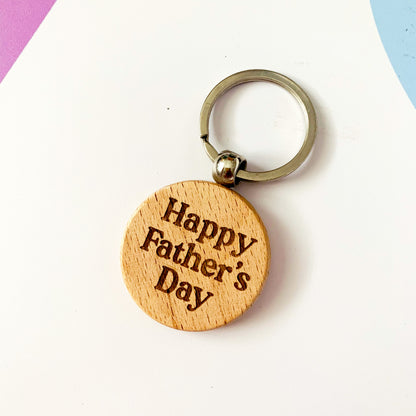 Happy Father's Day Engraved Wooden Keyring