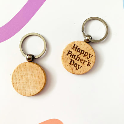 Happy Father's Day Engraved Wooden Keyring