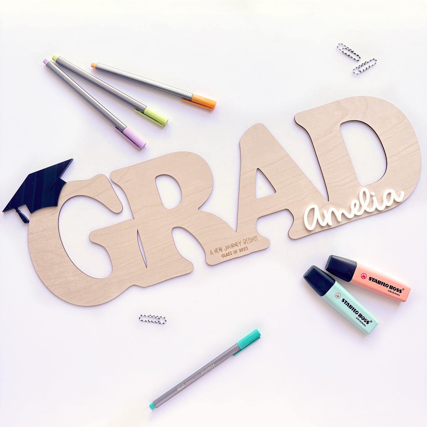 Personalised 'GRAD' Signing Plaque