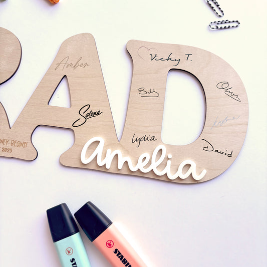 Personalised 'GRAD' Signing Plaque