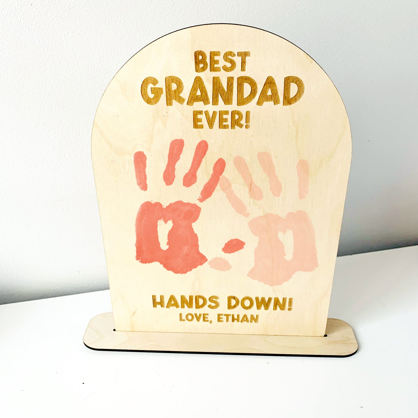 Personalised Father's Day Hands Down Plaque