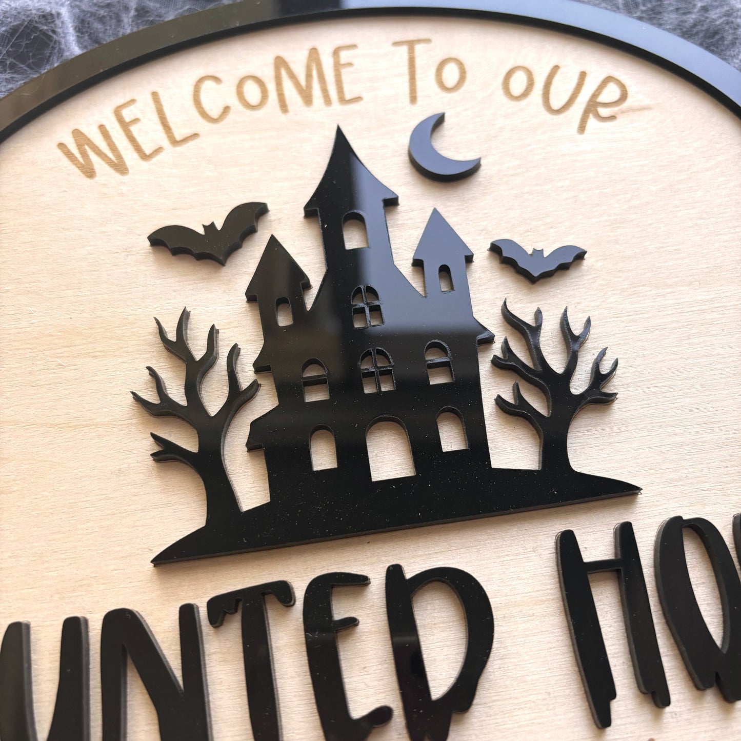Halloween Haunted House Plaque