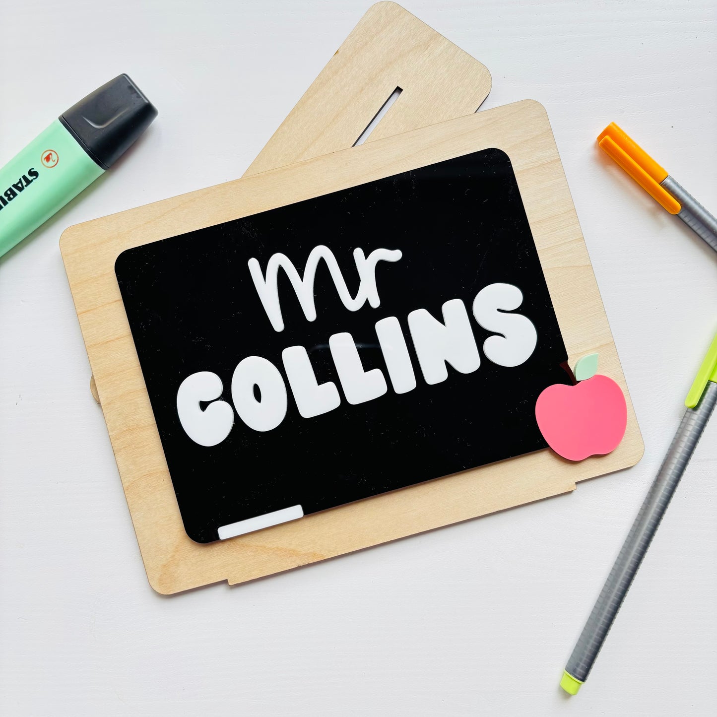 Personalised Teacher Chalkboard Desk Sign