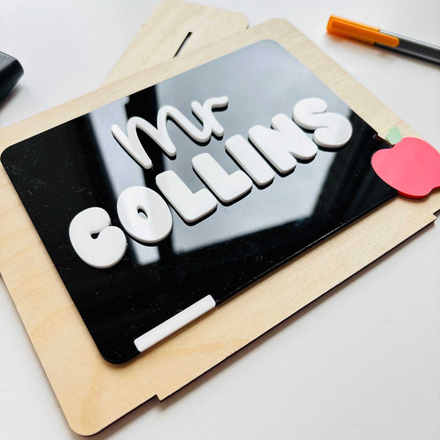 Personalised Teacher Chalkboard Desk Sign