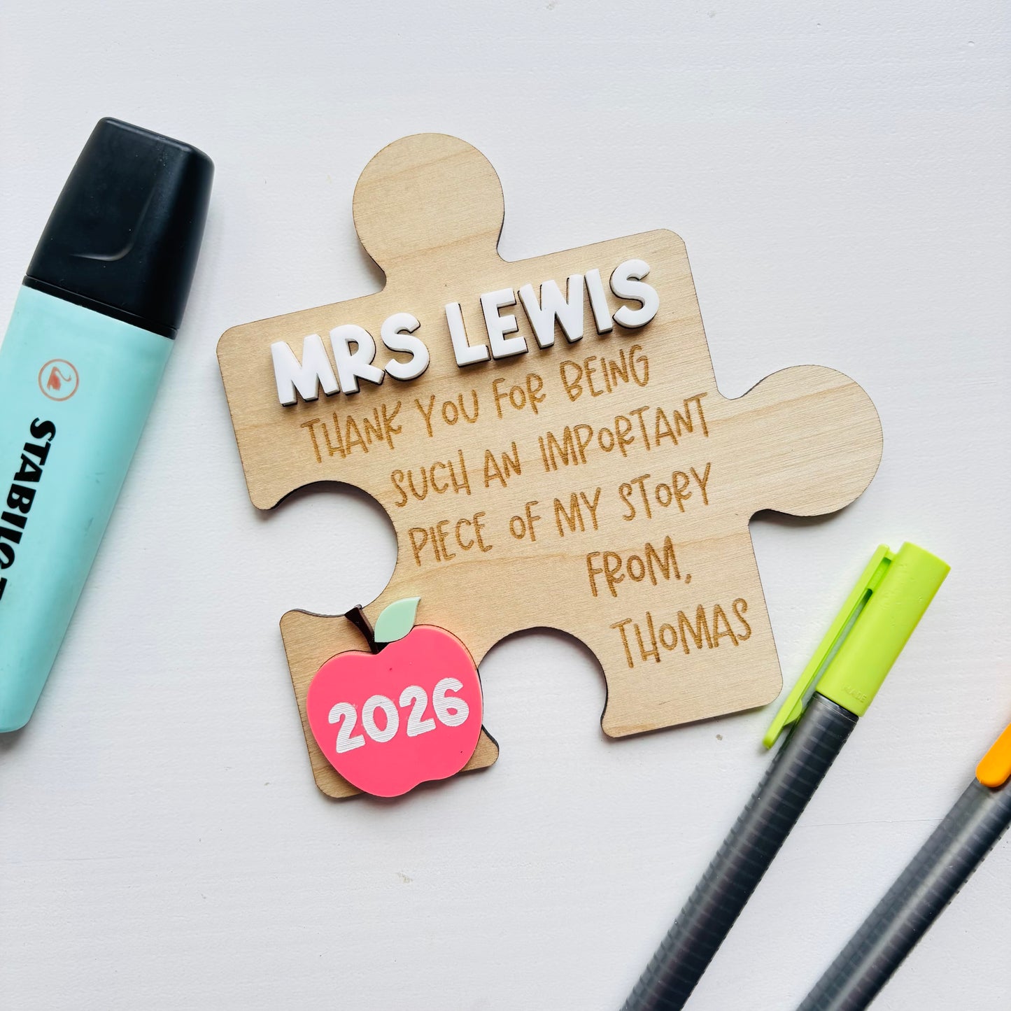 Personalised Teacher Puzzle Piece Magnet