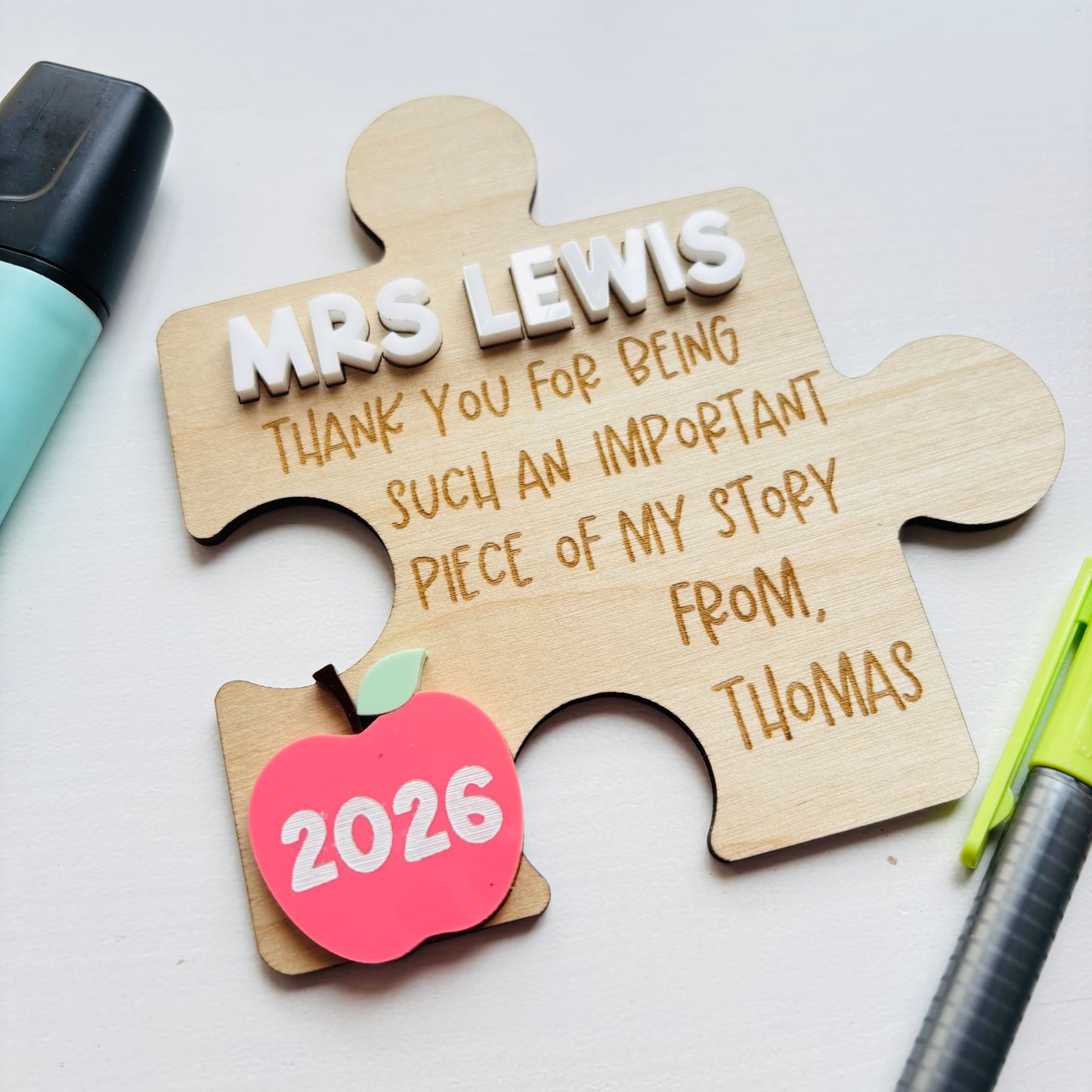 Personalised Teacher Puzzle Piece Magnet