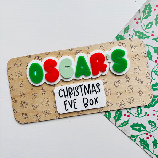 Personalised Patterned Christmas Crate Plaque
