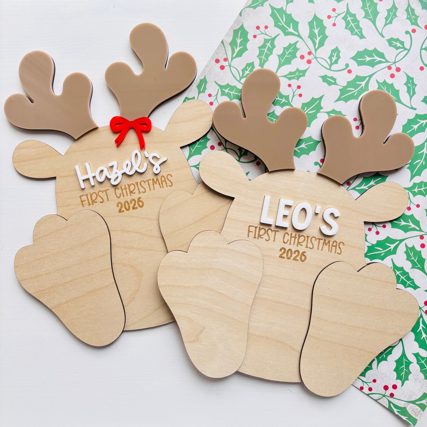 Personalised First Christmas Footprint Plaque
