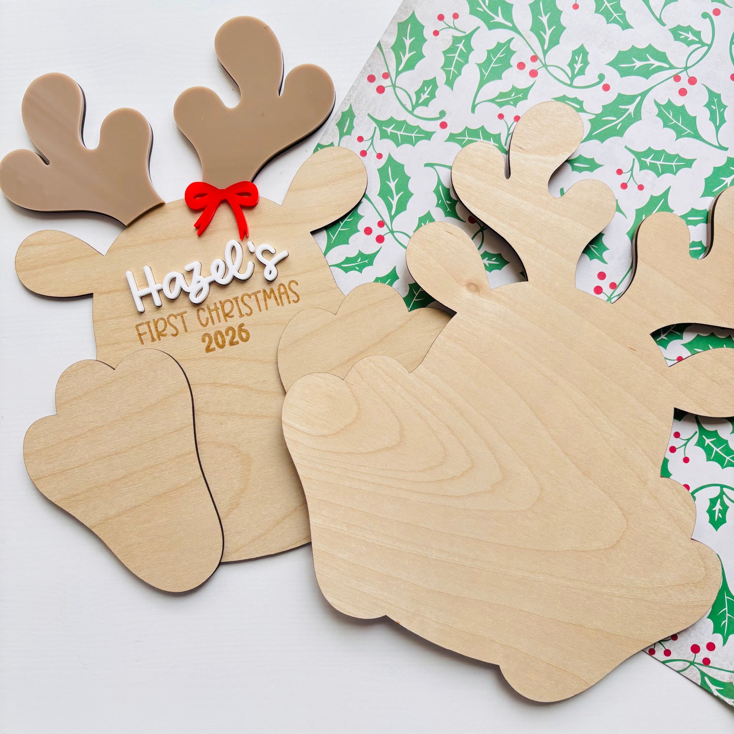 Personalised First Christmas Footprint Plaque