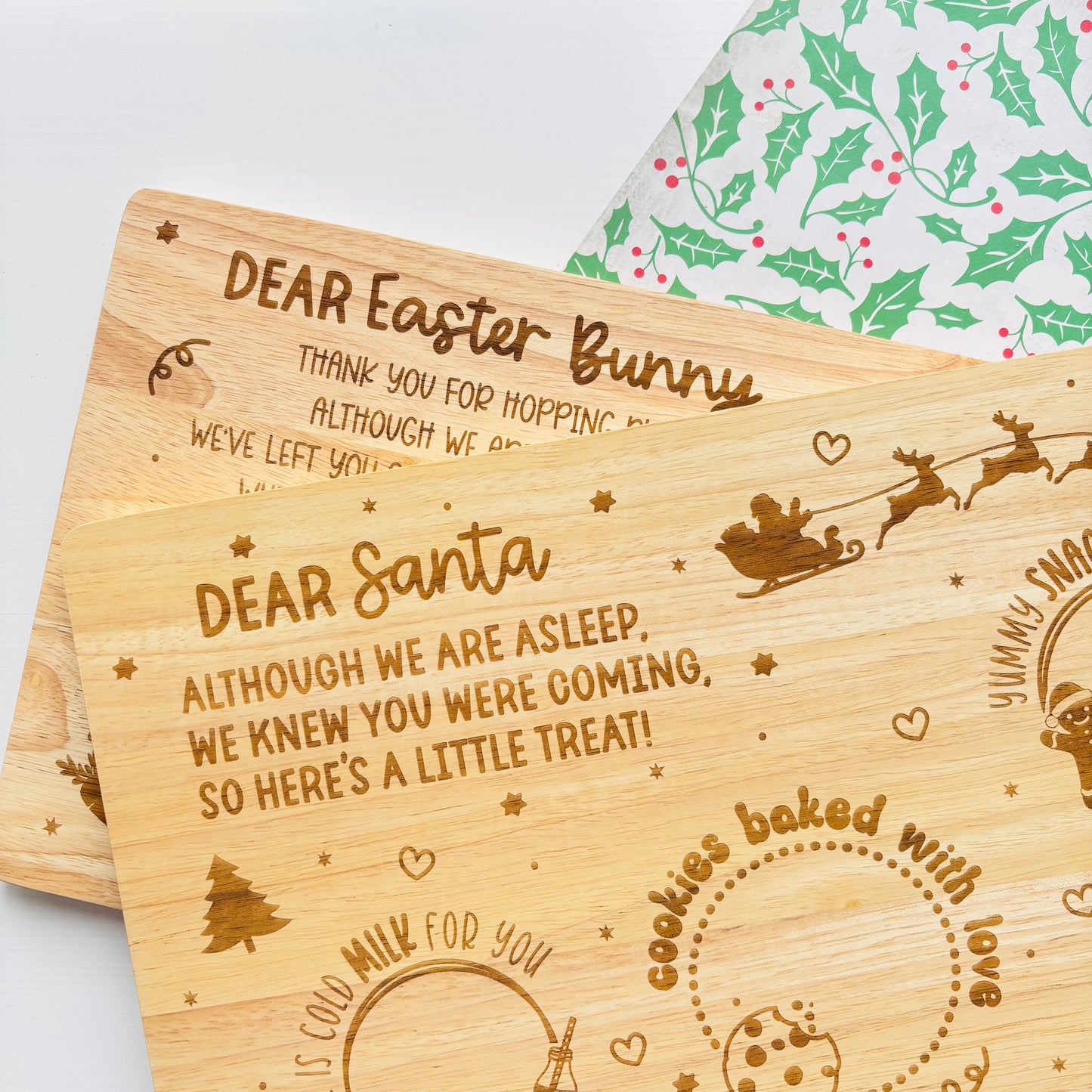 Double-Sided Christmas Eve & Easter Bunny Board
