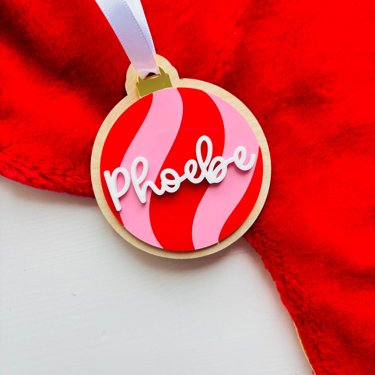 Personalised Swirly Bauble Christmas Ornament