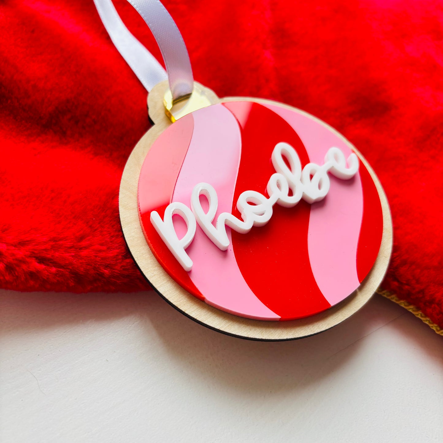 Personalised Swirly Bauble Christmas Ornament