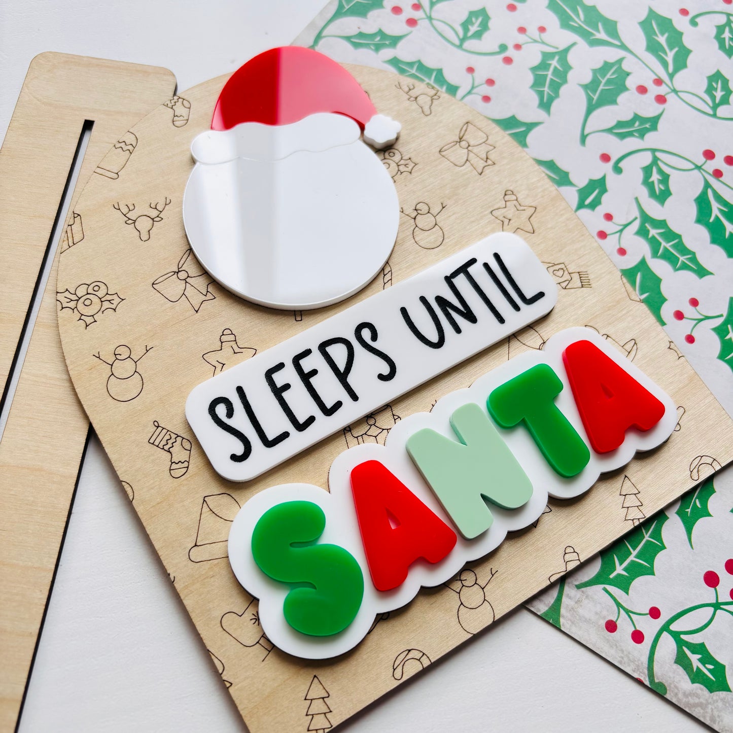 Patterned Christmas Santa Countdown