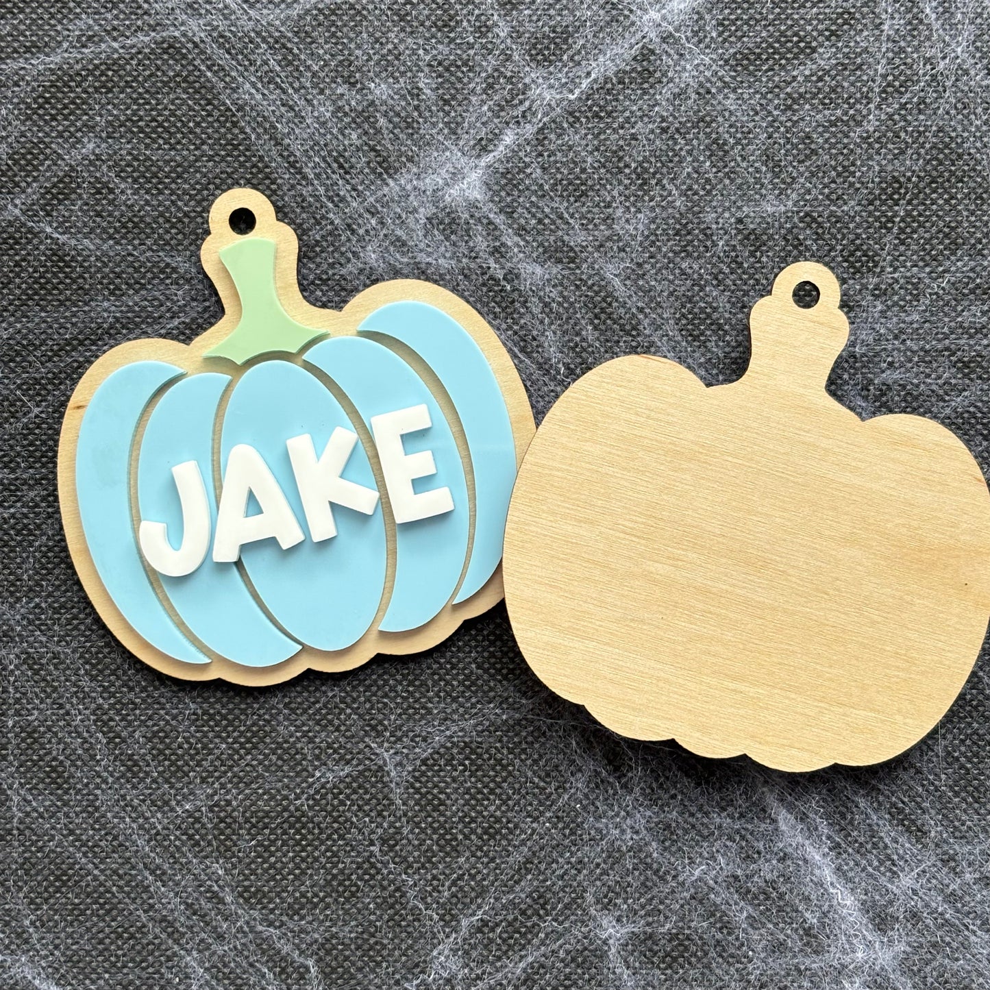 Personalised Pumpkin Halloween Basket Name Tag