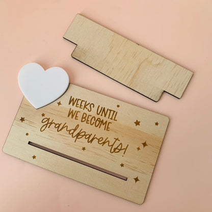 Weeks Until We Become Grandparents Wooden Countdown