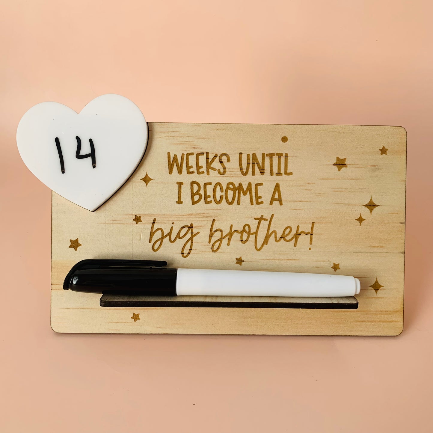 Weeks Until I Become a Big Brother Wooden Countdown