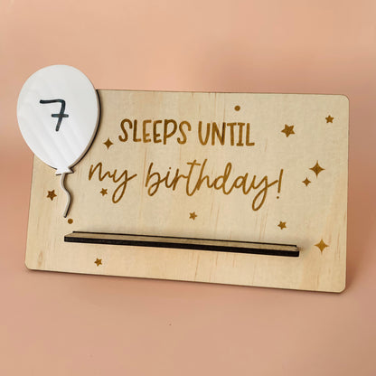 Sleeps Until My Birthday Wooden Countdown