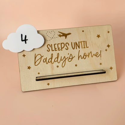 Sleeps Until Daddy's Home Wooden Countdown