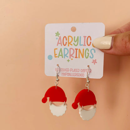 Acrylic Santa Earrings