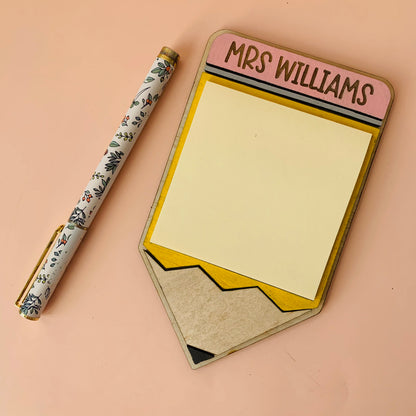 Personalised Pencil Post-It Note Holder