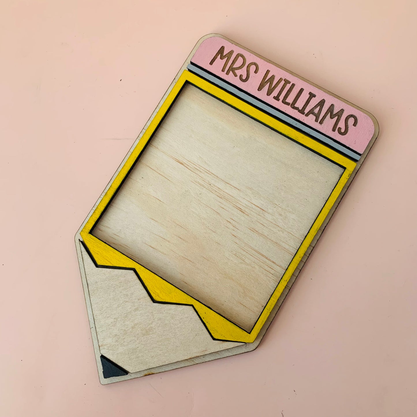Personalised Pencil Post-It Note Holder