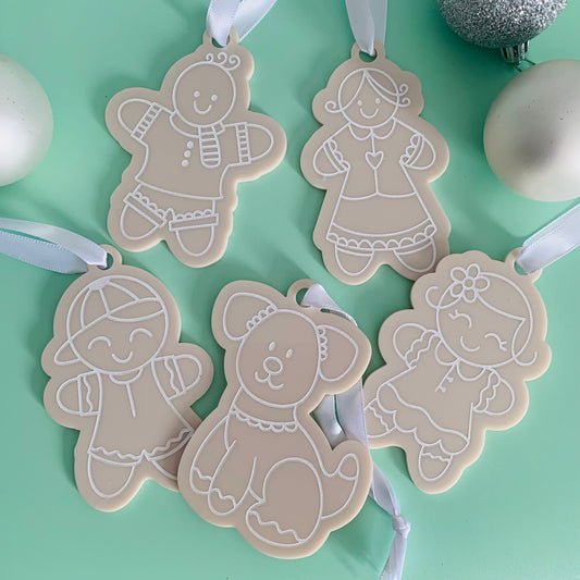Acrylic Gingerbread Family Christmas Ornaments