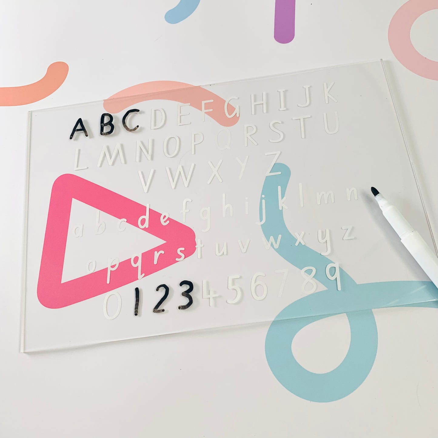 Alphabet & Number Trace and Wipe Board