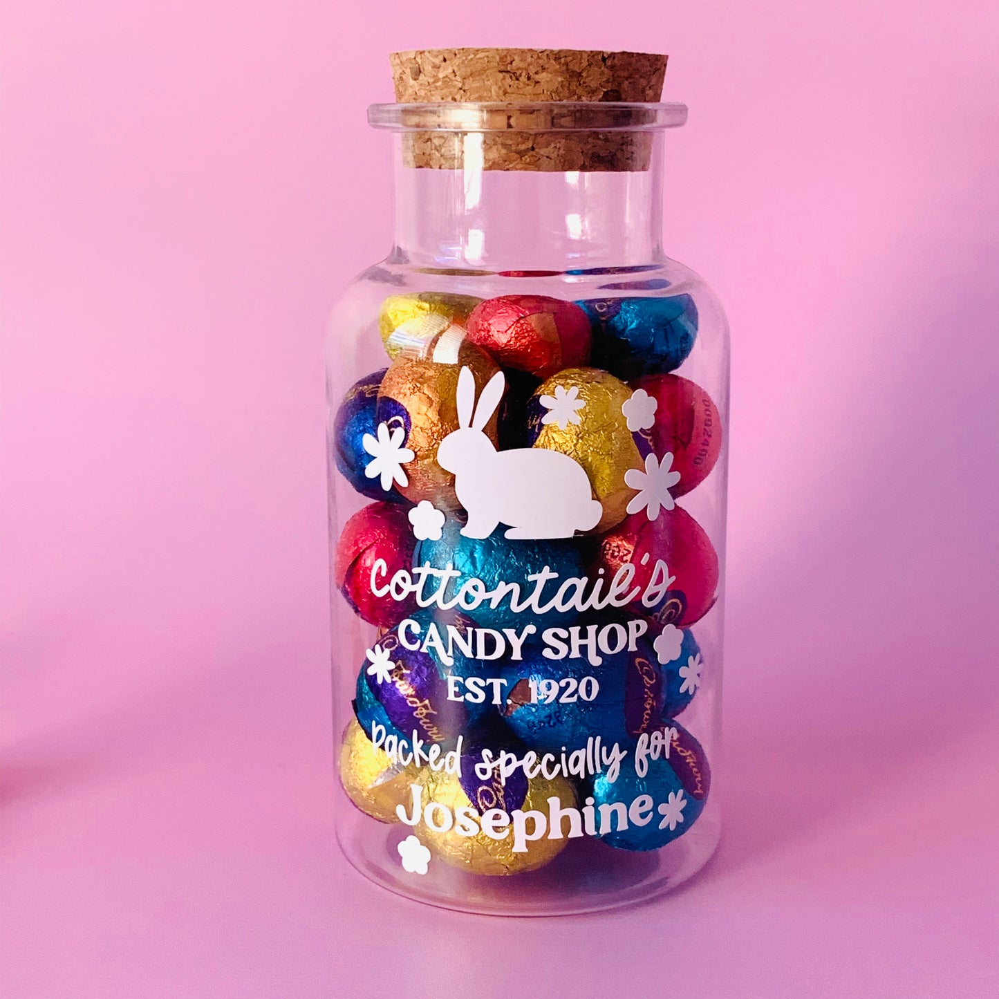 Plastic Personalised Easter Candy Shop Jar