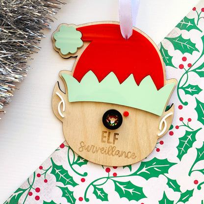 Elf Surveillance Cam Christmas Ornament