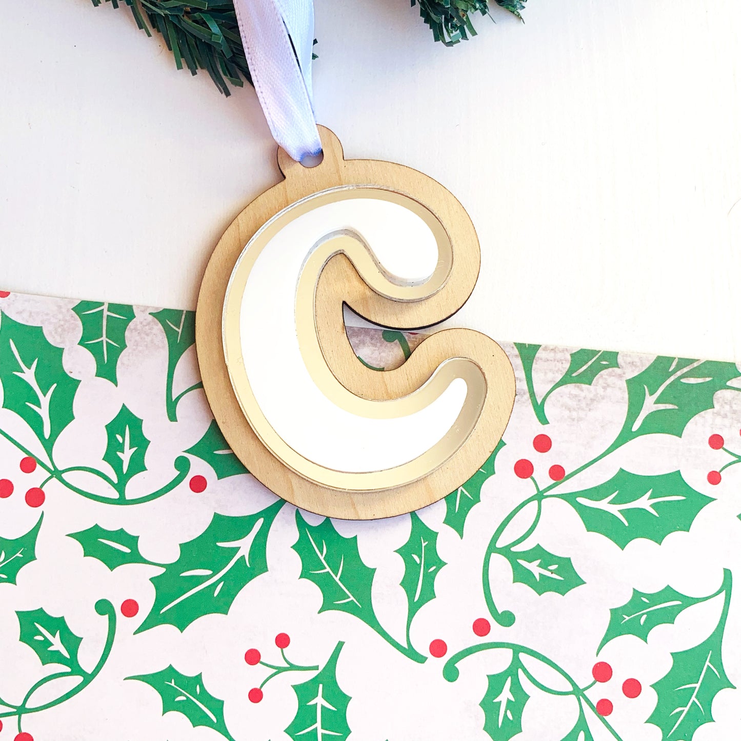 Triple Layered Letter Christmas Ornament