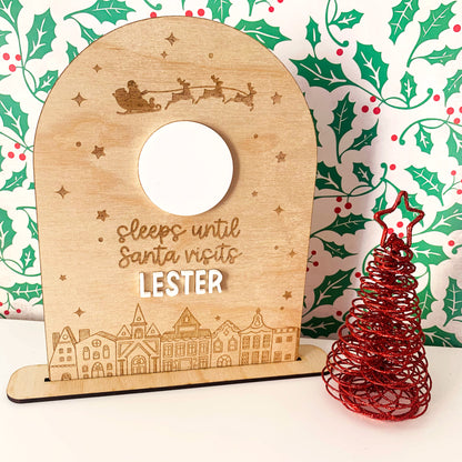 Personalised Sleeps Til Santa Visits Arched Countdown