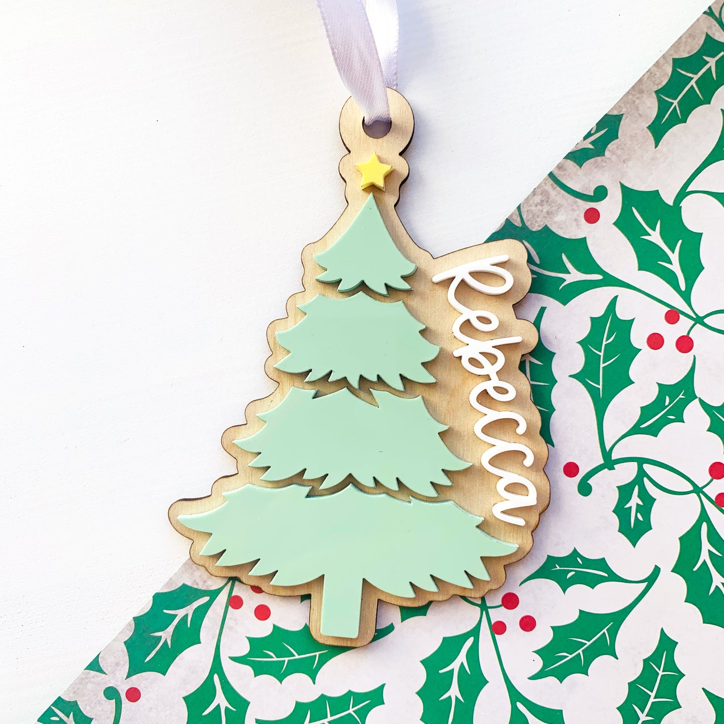 Personalised Tree Acrylic Christmas Ornament