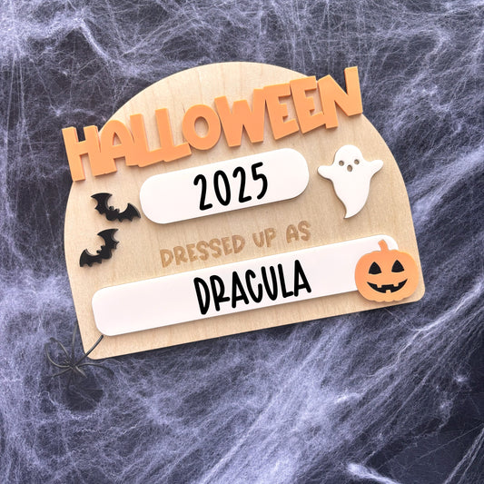 Pumpkin Halloween Costume Sign