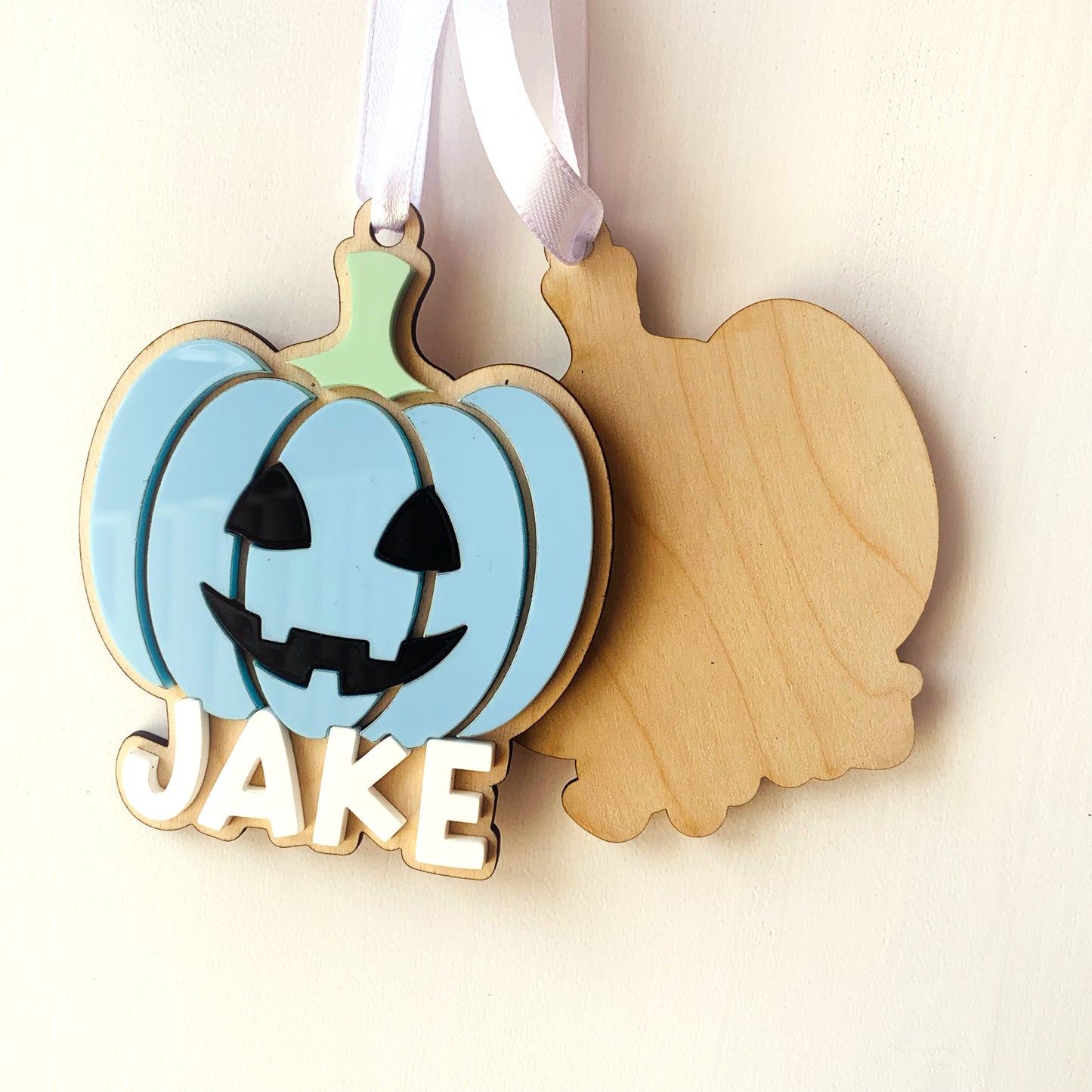 Personalised Pumpkin Halloween Basket Name Tag