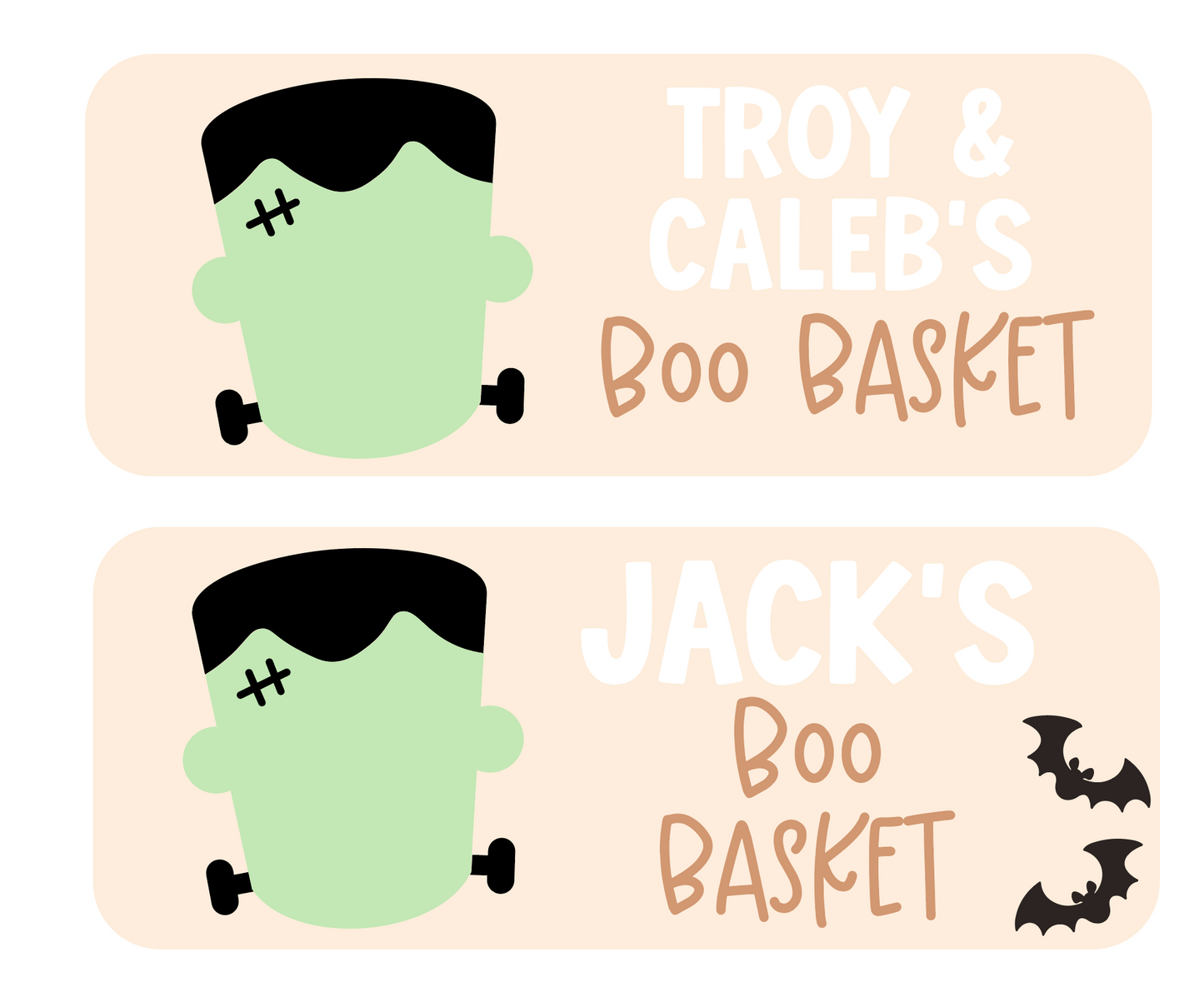Frankenstein Boo Basket Halloween Personalised Plaque