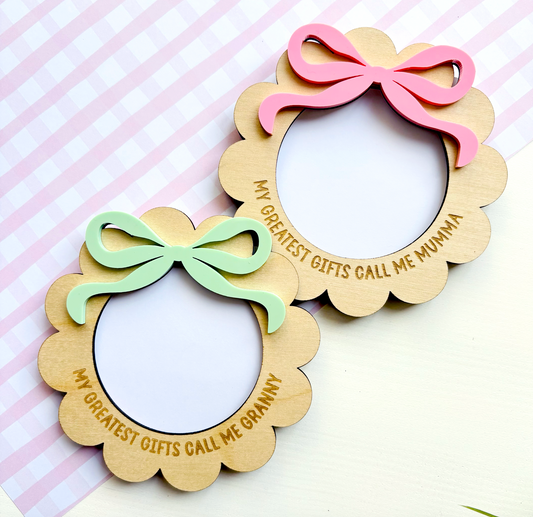 Personalised Magnetic Bow Photo Frame