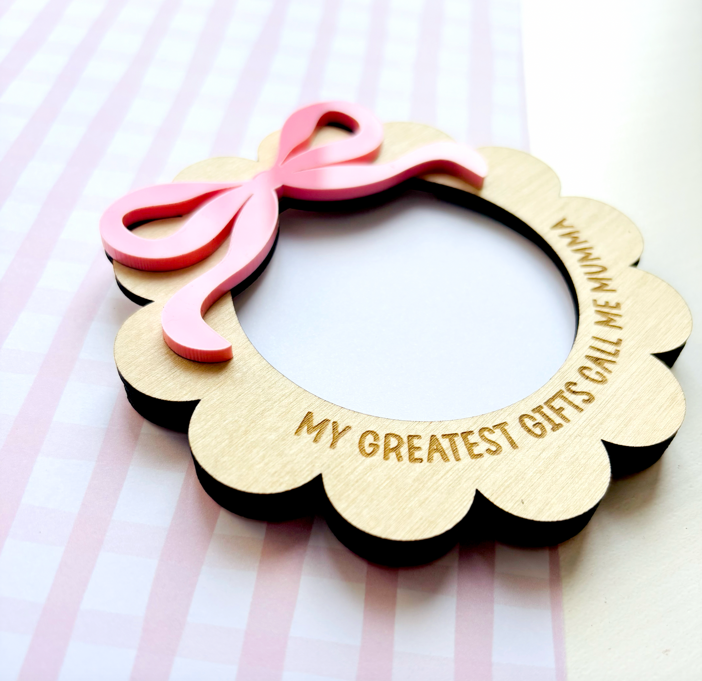 Personalised Magnetic Bow Photo Frame