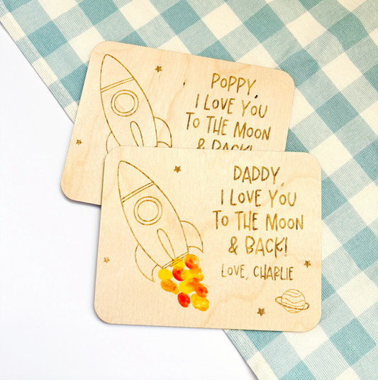 To the Moon and Back Personalised Craft Plaque